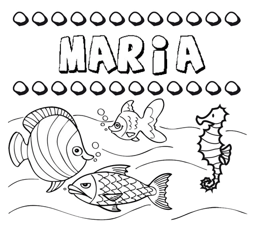 Desenhos do nome María para imprimir e colorir com as crianças