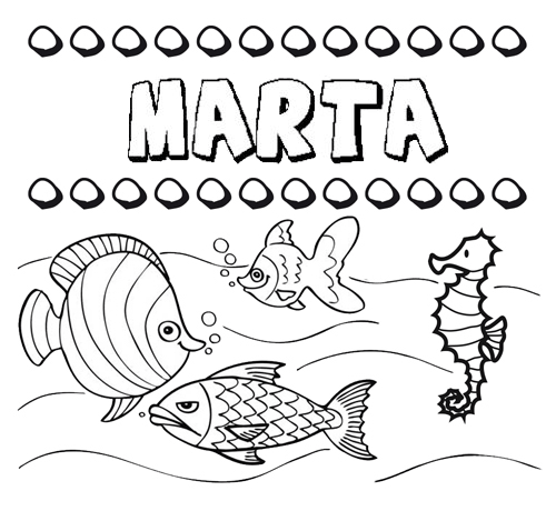 Desenhos do nome Marta para imprimir e colorir com as crianças