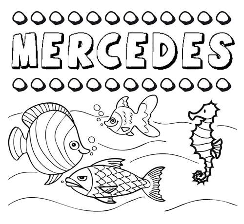 Desenhos do nome Mercedes para imprimir e colorir com as crianças