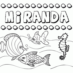 Desenhos do nome Miranda para imprimir e colorir com as crianças
