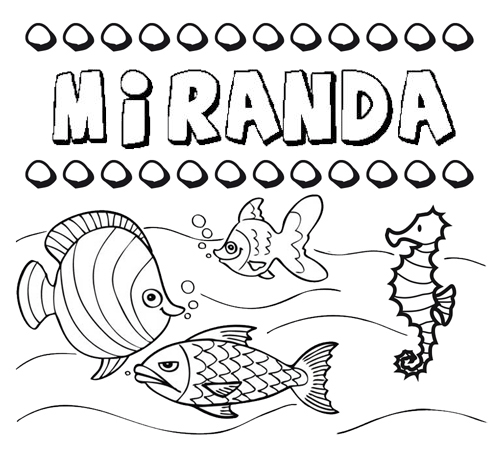 Desenhos do nome Miranda para imprimir e colorir com as crianças