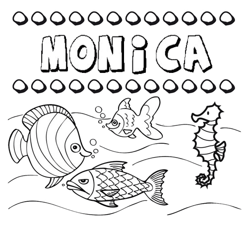 Desenhos do nome Mónica para imprimir e colorir com as crianças