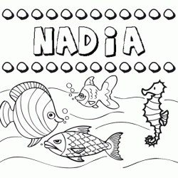 Desenhos do nome Nadia para imprimir e colorir com as crianças