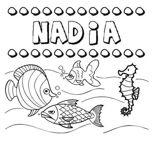 Desenhos do nome Nadia para imprimir e colorir com as crianças