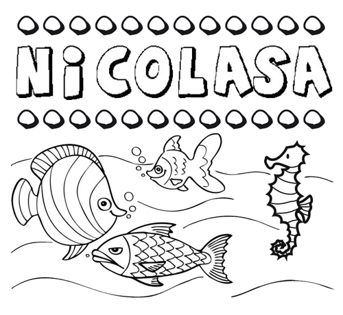 Desenhos do nome Nicolasa para imprimir e colorir com as crianças