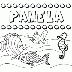 Desenhos do nome Pamela para imprimir e colorir com as crianças