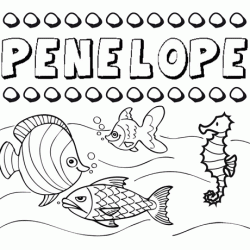 Desenhos do nome Penélope para imprimir e colorir com as crianças