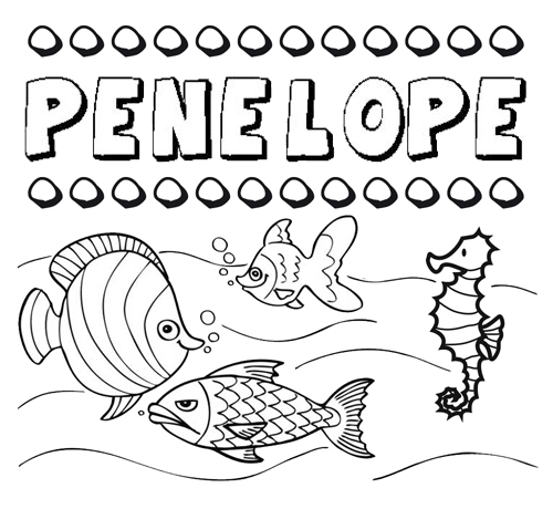 Desenhos do nome Penélope para imprimir e colorir com as crianças