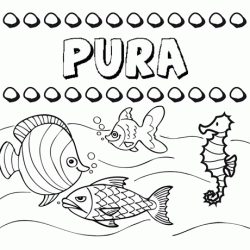 Desenhos do nome Pura para imprimir e colorir com as crianças