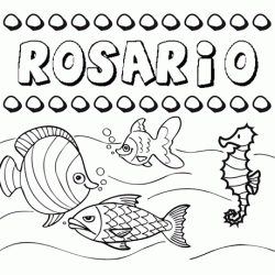 Desenhos do nome Rosario para imprimir e colorir com as crianças