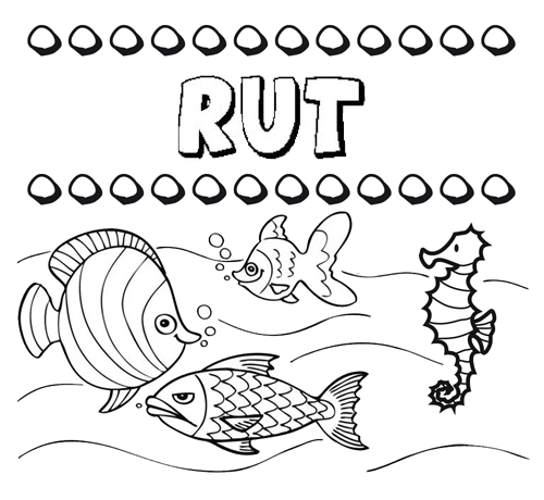 Desenhos do nome Rut para imprimir e colorir com as crianças