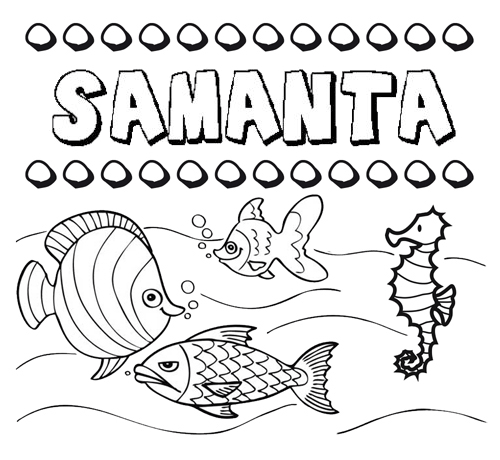 Desenhos do nome Samanta para imprimir e colorir com as crianças
