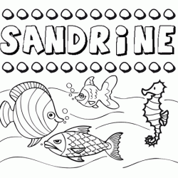 Desenhos do nome Sandrine para imprimir e colorir com as crianças