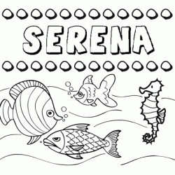 Desenhos do nome Serena para imprimir e colorir com as crianças