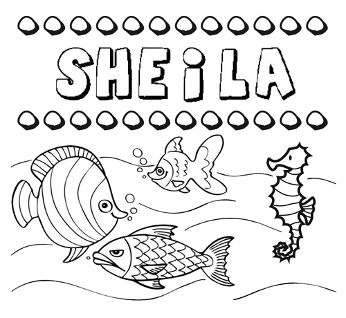 Desenhos do nome Sheila para imprimir e colorir com as crianças