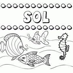 Desenhos do nome Sol para imprimir e colorir com as crianças