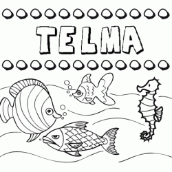 Desenhos do nome Telma para imprimir e colorir com as crianças