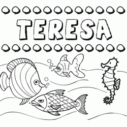 Desenhos do nome Teresa para imprimir e colorir com as crianças