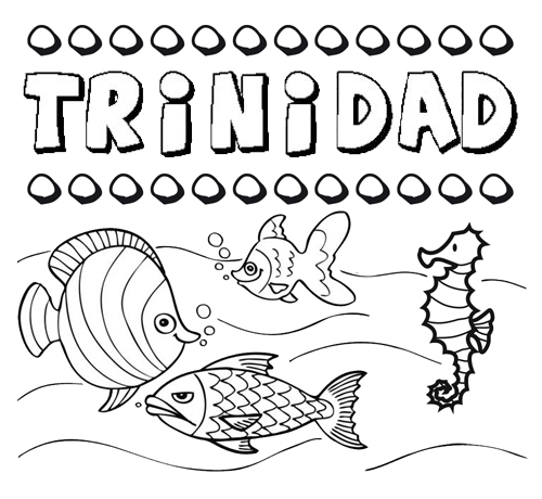 Desenhos do nome Trinidad para imprimir e colorir com as crianças