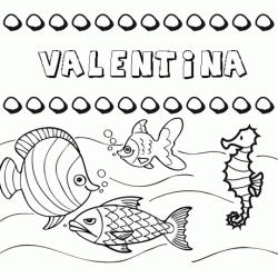 Desenhos do nome Valentina para imprimir e colorir com as crianças