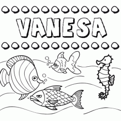 Desenhos do nome Vanesa para imprimir e colorir com as crianças