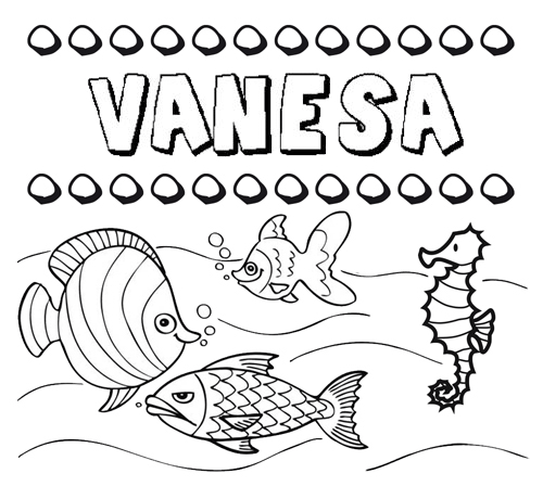 Desenhos do nome Vanesa para imprimir e colorir com as crianças
