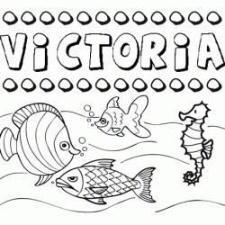 Desenhos do nome Victoria para imprimir e colorir com as crianças