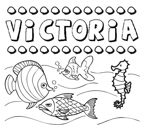 Desenhos do nome Victoria para imprimir e colorir com as crianças