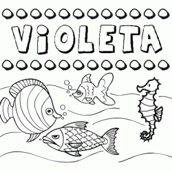 Desenhos do nome Violeta para imprimir e colorir com as crianças