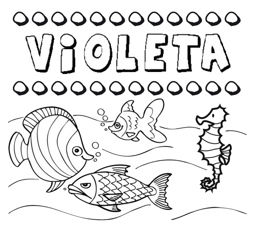 Desenhos do nome Violeta para imprimir e colorir com as crianças