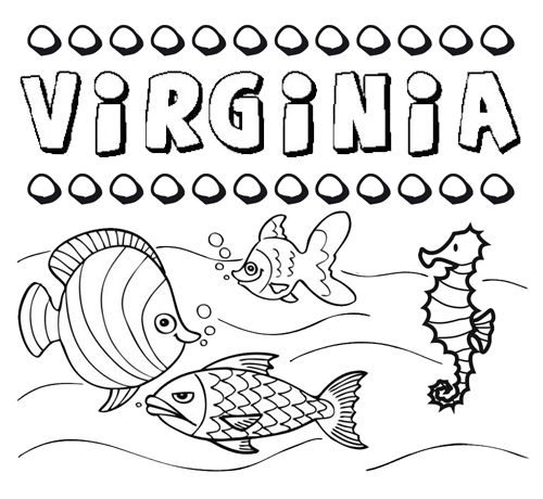 Desenhos do nome Virginia para imprimir e colorir com as crianças
