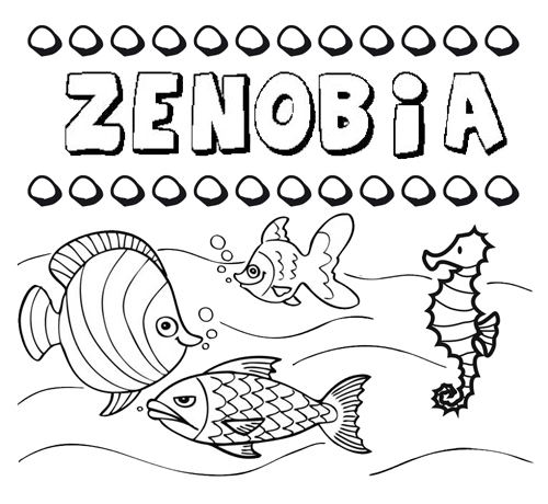 Desenhos do nome Zenobia para imprimir e colorir com as crianças