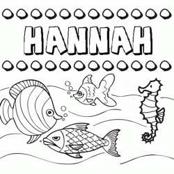Desenhos do nome Hannah para imprimir e colorir com as crianças