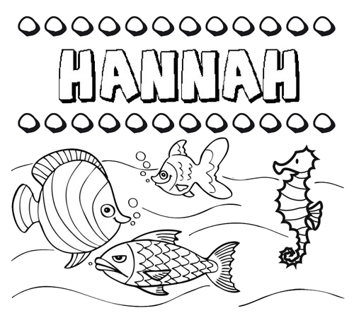 Desenhos do nome Hannah para imprimir e colorir com as crianças