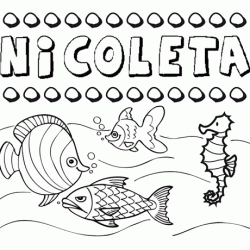 Desenhos do nome Nicoleta para imprimir e colorir com as crianças