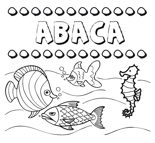 Desenhos do nome Ábaca para imprimir e colorir com as crianças