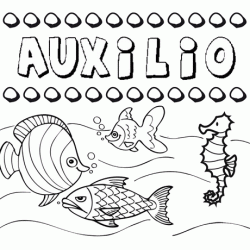 Desenhos do nome Auxilio para imprimir e colorir com as crianças