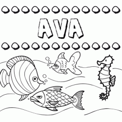 Desenhos do nome Ava para imprimir e colorir com as crianças