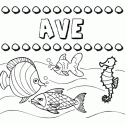 Desenhos do nome Ave para imprimir e colorir com as crianças