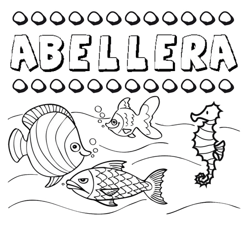 Desenhos do nome Abellera para imprimir e colorir com as crianças