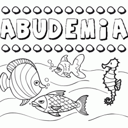 Desenhos do nome Abudemia para imprimir e colorir com as crianças