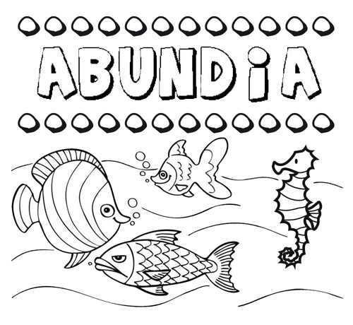 Desenhos do nome Abundia para imprimir e colorir com as crianças