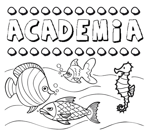 Desenhos do nome Academia para imprimir e colorir com as crianças