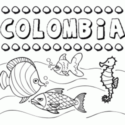Desenhos do nome Colombia para imprimir e colorir com as crianças