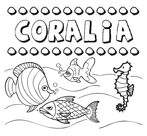 Desenhos do nome Coralia para imprimir e colorir com as crianças