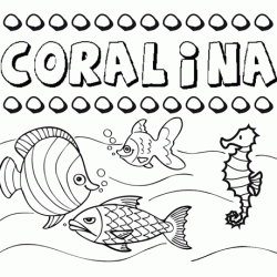Desenhos do nome Coralina para imprimir e colorir com as crianças