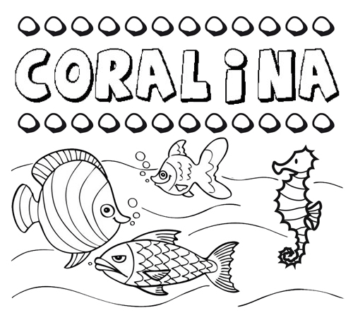 Desenhos do nome Coralina para imprimir e colorir com as crianças