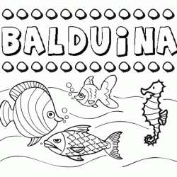Desenhos do nome Balduina para imprimir e colorir com as crianças