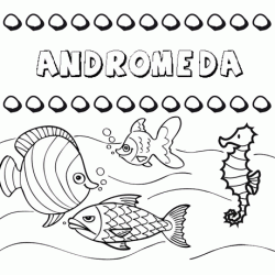 Desenhos do nome Andromeda para imprimir e colorir com as crianças