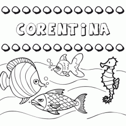 Desenhos do nome Corentina para imprimir e colorir com as crianças